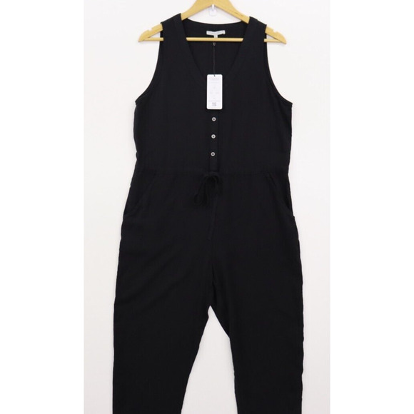 Love Tree Women's Black Tencel Sleeveless Jumpsuit Size L NWT NEW Tie Waist - Picture 10 of 13